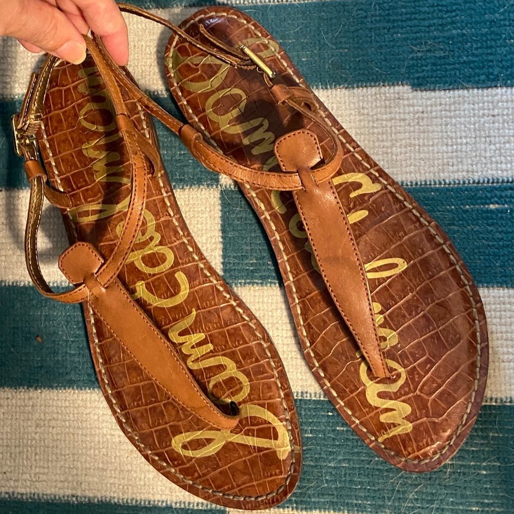 Sam Edelman Gigi Thong Sandals Size 9.5 Brown EUC